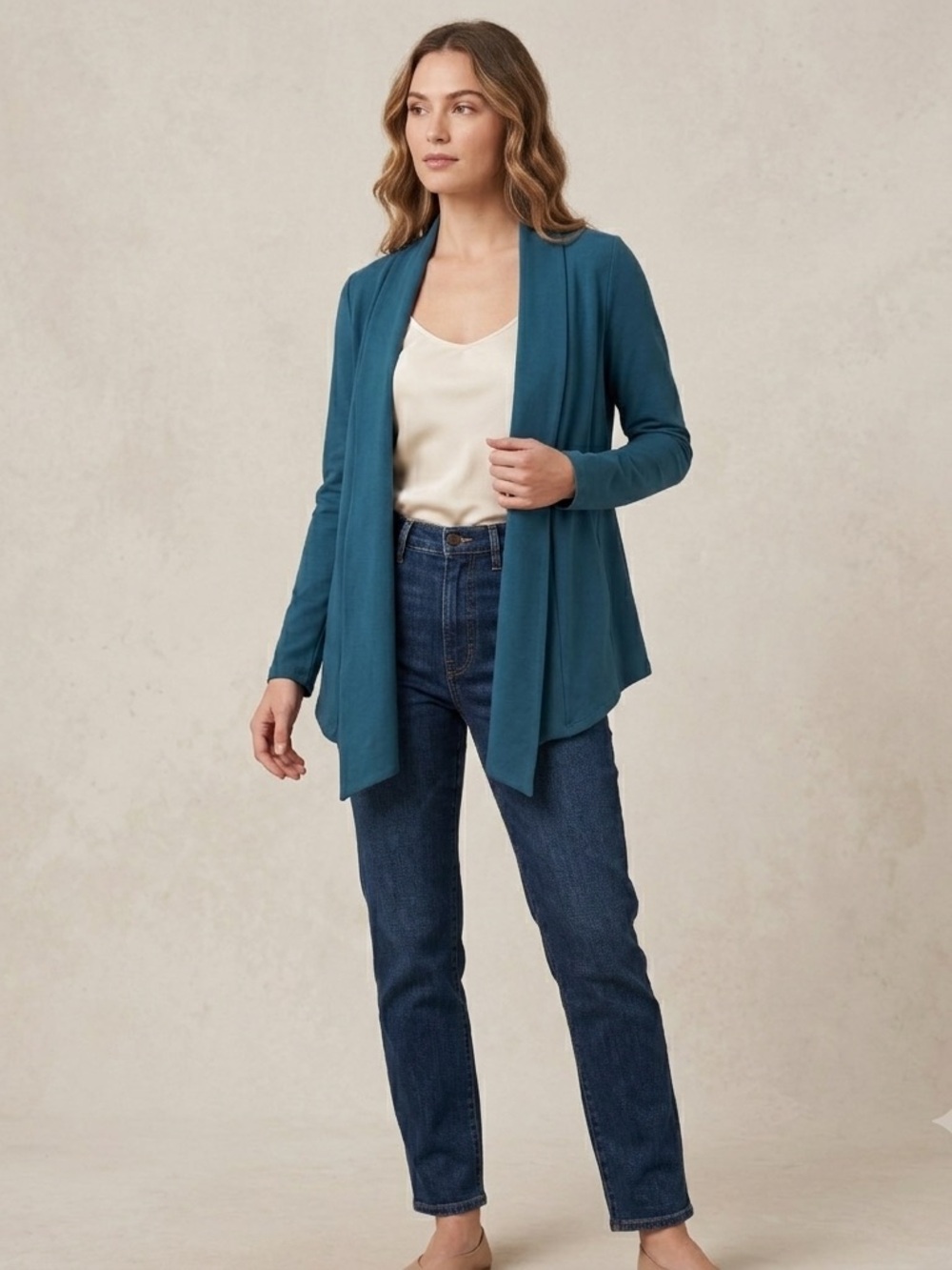 NWT Pact Organic Cotton Teal Swing Cardigan S Gorpcore Coastal Casual Boho